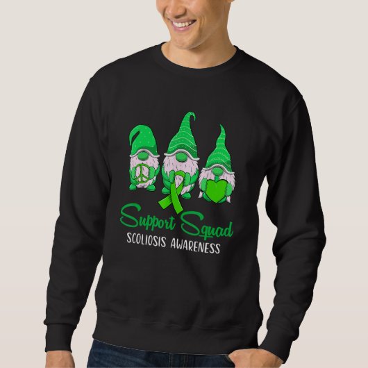 Gnome Support Squad Green Ribbon Scoliose Awarene Sweatshirt (Vorderseite)