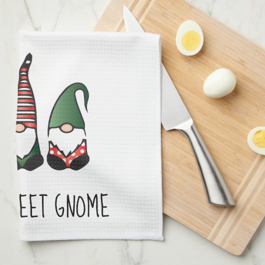 Gnome Sweet Gnome Geschirrtuch (Viertel Falte)