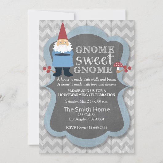 Gnome Sweet Gnome Housewarming Party Einladung (Vorderseite)
