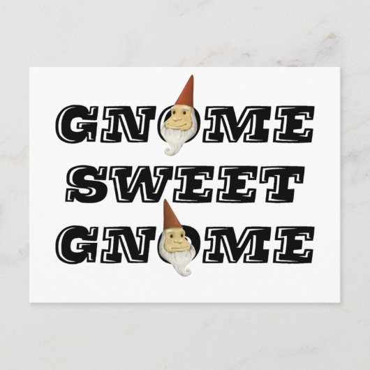Gnome Sweet Gnome lustige Postkarte (Vorderseite)