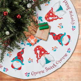 Gnome Sweet Gnome Niedlich Modern Simple Holiday E Polyester Weihnachtsbaumdecke