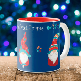 Gnome Sweet Gnome Niedlich Modern Simple Holiday N Zweifarbige Tasse