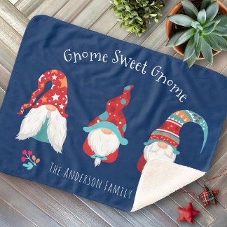 Gnome Sweet Gnome Niedlich Moderne Holiday Elf Nav Sherpadecke