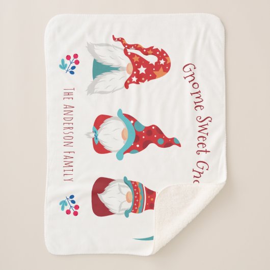 Gnome Sweet Gnome Niedlich Simple Holiday Elf Mode Sherpadecke (Vorderseite)