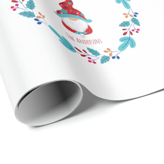 Gnome Sweet Gnome Niedliches Blumenkraut Custom Fo Geschenkpapier (Rolleneckpunkt)