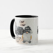 Gnome Tasse Truck Zitat Schwarz-Weiß-Kariert (Vorderseite Links)