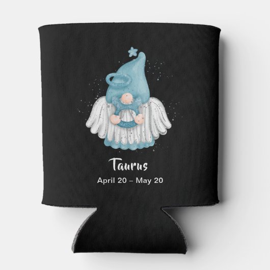 Gnome Taurus Astrologie Sign Angel Dosenkühler (Rückseite)