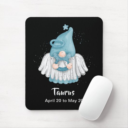 Gnome Taurus Astrologie Signatur Angel Maus Pad Mousepad (Mit Mouse)