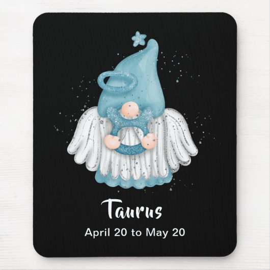 Gnome Taurus Astrologie Signatur Angel Maus Pad Mousepad (Vorne)