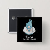 Gnome Taurus Astrologie Signatur Angel Pinback Sch Button (Vorne & Hinten)