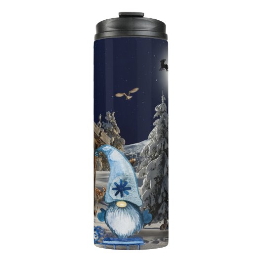 Gnome Thermal Christmas Night Tumbler Thermosbecher (Vorderseite)