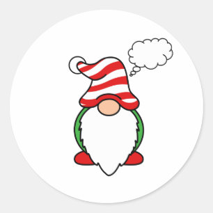 Gnome Thought Bubble Runder Aufkleber