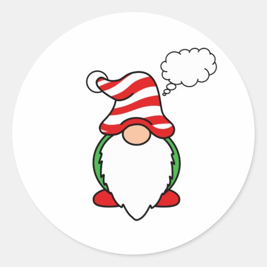Gnome Thought Bubble Runder Aufkleber (Vorderseite)