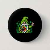 Gnome Tie Dye Shamrock Clover St Patricks Day Hipe Button (Vorderseite)