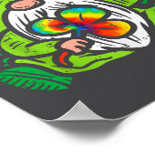 Gnome Tie Dye Shamrock Clover St Patricks Day Hipe Poster (Ecke)