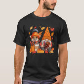 Gnome Turkey Chihuahua Erntedank Herbstlaubs Pu T-Shirt (Vorderseite)