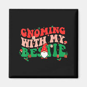 Gnome Twinning With My Ie Funny Matching Christmas Magnet (Vorne)