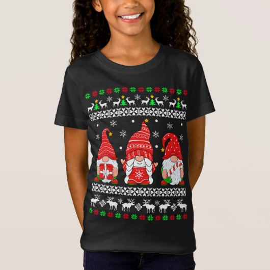 Gnome Ugly Christmas Sweater Gnomes Christmas Paja T-Shirt (Vorderseite)