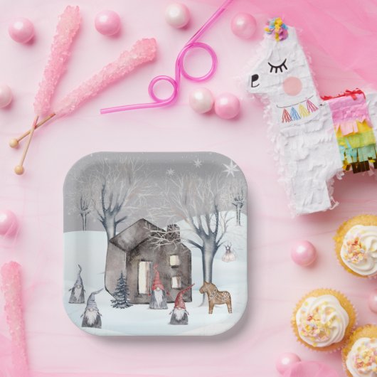 Gnome und Bäume Pappteller (Party)