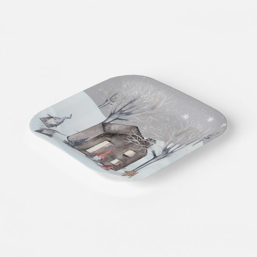 Gnome und Bäume Pappteller (Gewinkelt)