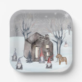 Gnome und Bäume Pappteller (Vorderseite)