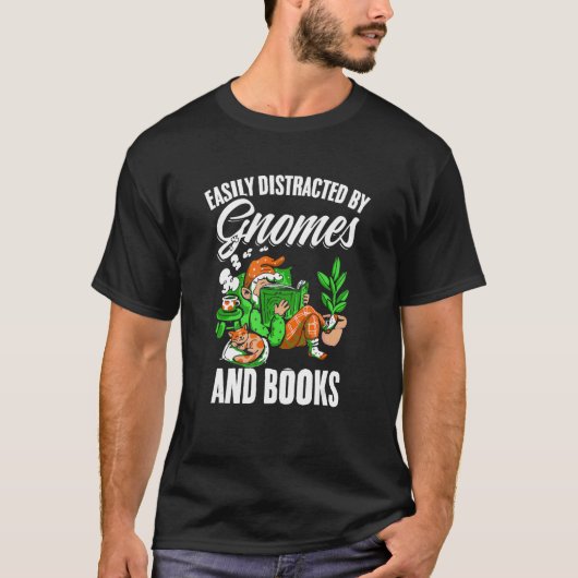 Gnome und Bücher Gartenzwerge Gärtner T-Shirt (Vorderseite)