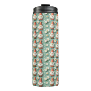 Gnome und Daisy Seamless Muster Garden Design Thermosbecher