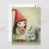 Gnome und das Eichhörnchen Postkarte (Vorne/Hinten)