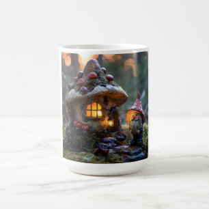 Gnome und ein Pilzhaus, Fantasy Design Kaffeetasse