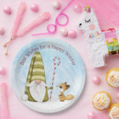 Gnome und Fox Best Wishs Happy Holiday Custom Pappteller (Party)