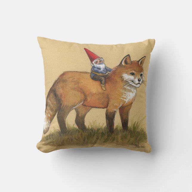 Gnome und Fox-Kissen Kissen (Vorderseite)