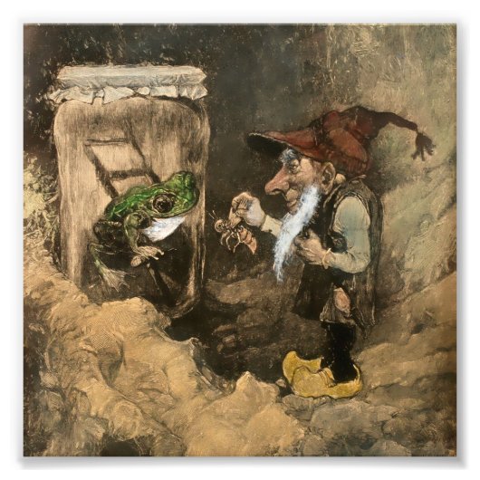 "Gnome und Frog in einem Jar" von Heinrich Schlitt Fotodruck (Vorne)