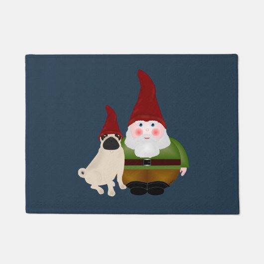 Gnome und Mops Door Mat Fußmatte (Vorderseite)