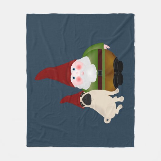 Gnome und Mops Fleece Blanket (Vorderseite)