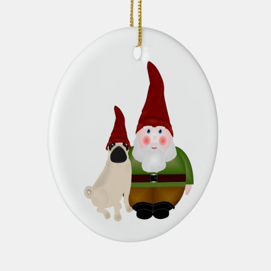 Gnome und Mops Gnome Ornament (Rechts)
