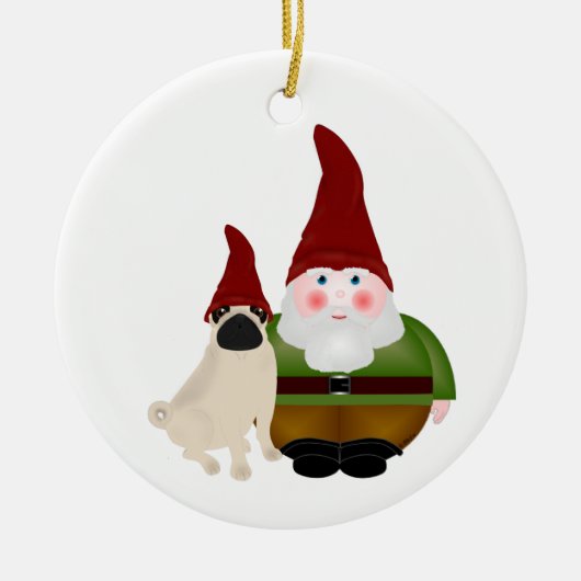 Gnome und Mops Gnome Ornament (Vorne)