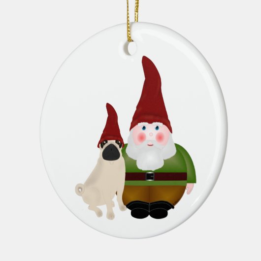 Gnome und Mops Gnome Ornament (Links)