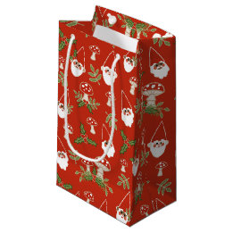 Gnome und Pilze auf Red Woodland Urlaub Kleine Geschenktüte
