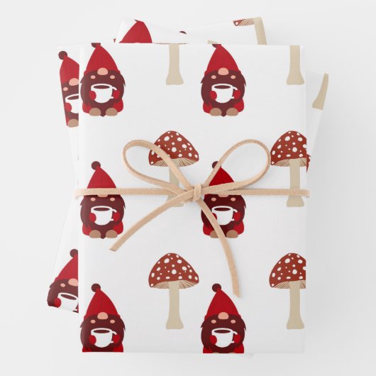 Gnome und Pilze Geschenkpapier Set (Beispiel)