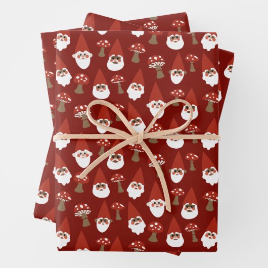 Gnome und Pilze Gift Wrap Set Geschenkpapier Set (Beispiel)