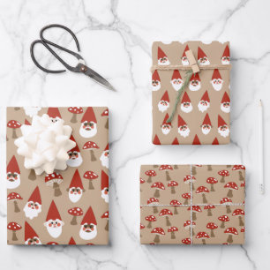 Gnome und Pilze Gift Wrap Set Geschenkpapier Set