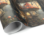 Gnome- und Pilzhausgestaltung Geschenkpapier (Rolleneckpunkt)