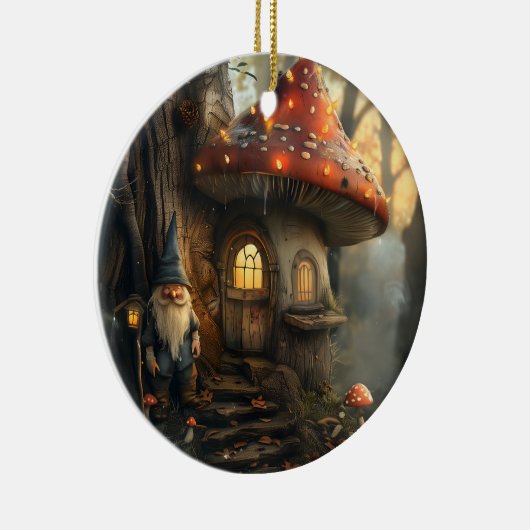 Gnome- und Pilzhausgestaltung Keramik Ornament (Rechts)