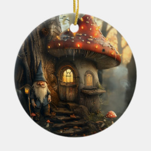 Gnome- und Pilzhausgestaltung Keramik Ornament