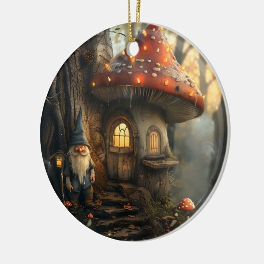 Gnome- und Pilzhausgestaltung Keramik Ornament (Links)