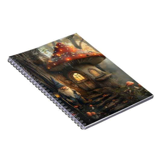 Gnome- und Pilzhausgestaltung Notizblock (Rechte Seite)