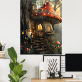Gnome- und Pilzhausgestaltung Poster (Heimbüro)