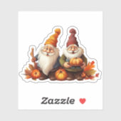 Gnome und Pumpkins fallen Sticker (Blatt)