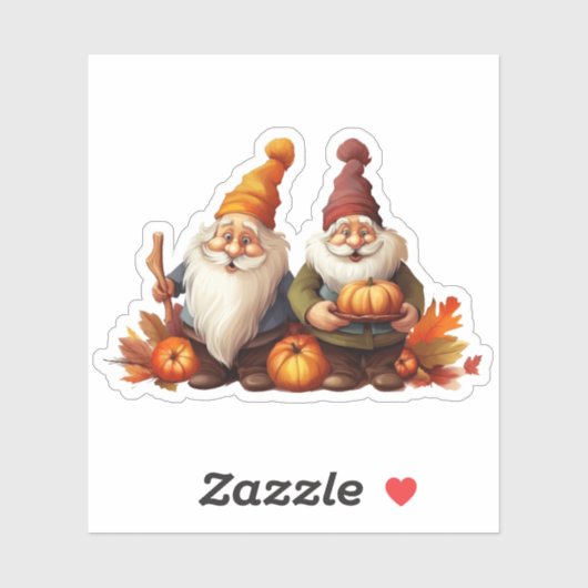 Gnome und Pumpkins fallen Sticker (Blatt)