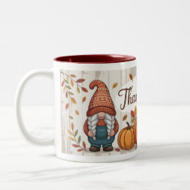 Gnome und Pumpkins Herbstfallen Zweifarbige Tasse